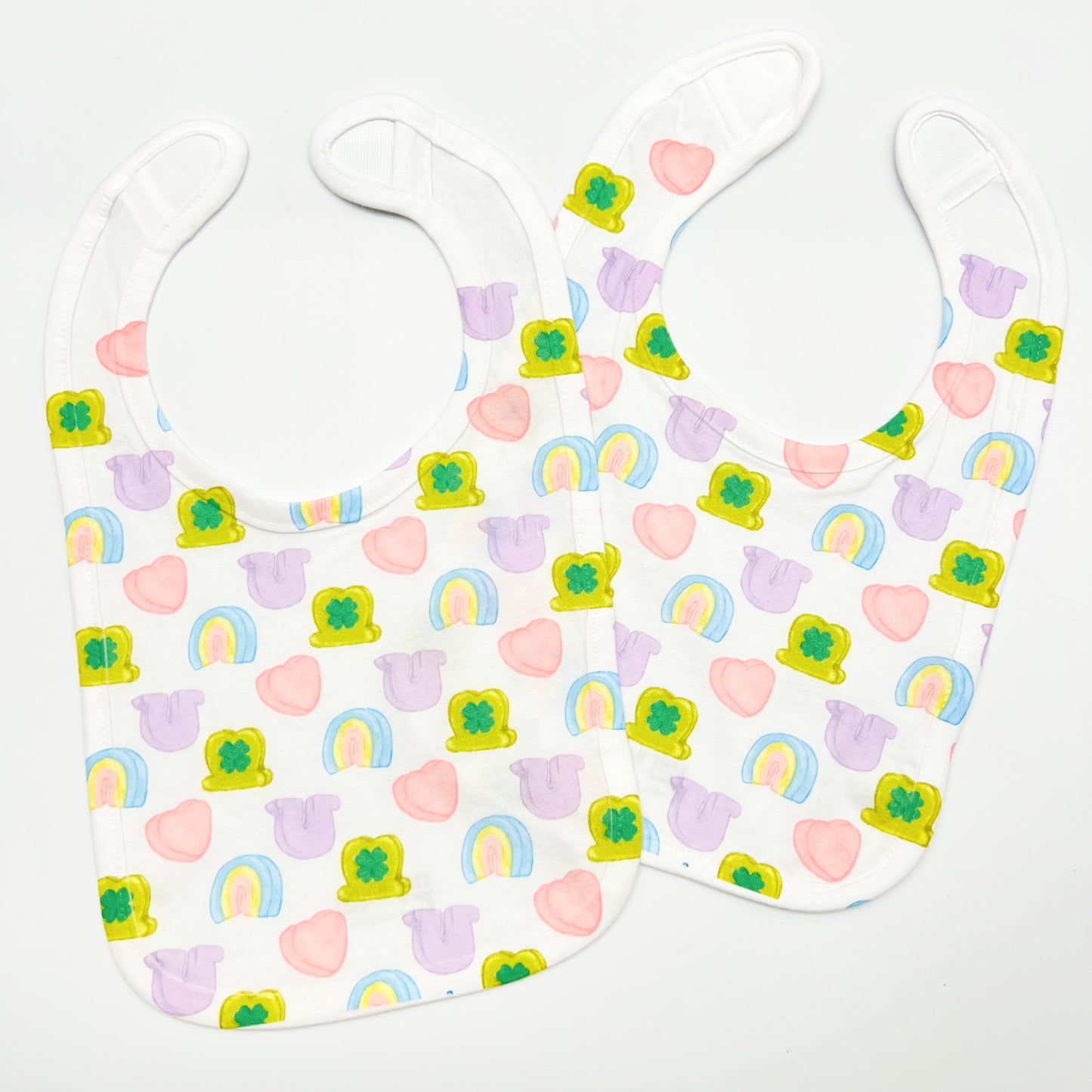 Lucky Marshmallows Baby Bib - Colorful Fun St. Patricks Day Easter Pastel