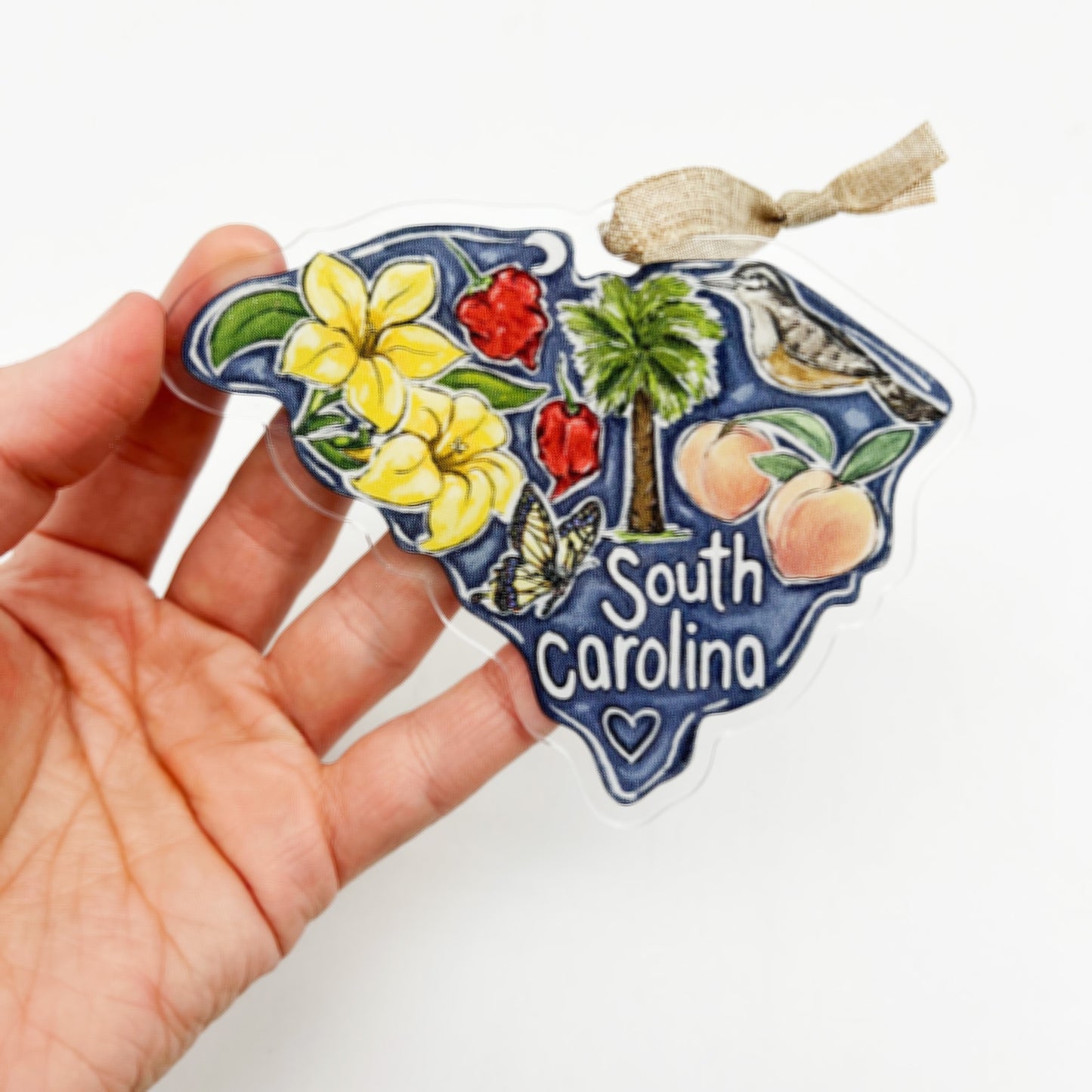 Acrylic South Carolina State Favorites Ornament-Palmetto