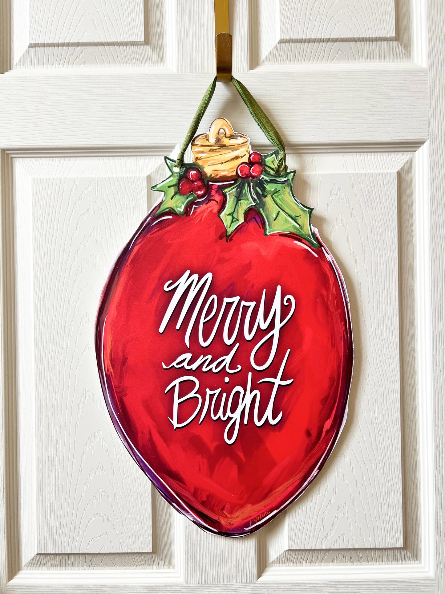Merry and Bright Light Bulb Door Hanger