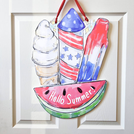 Hello Summer Treats Door Hanger
