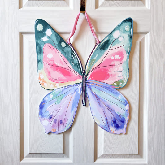 Spring Butterfly Door Hanger -Pretty Colorful Whimsy Decor