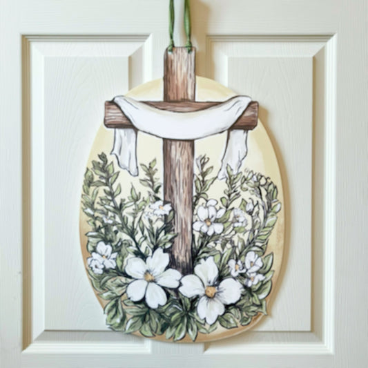 Easter Cross Door Hanger - He Is Risen Pretty Decor