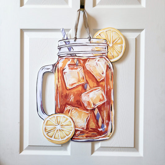 Sweet Tea Door Hanger - Southern Summer Outdoor Decor