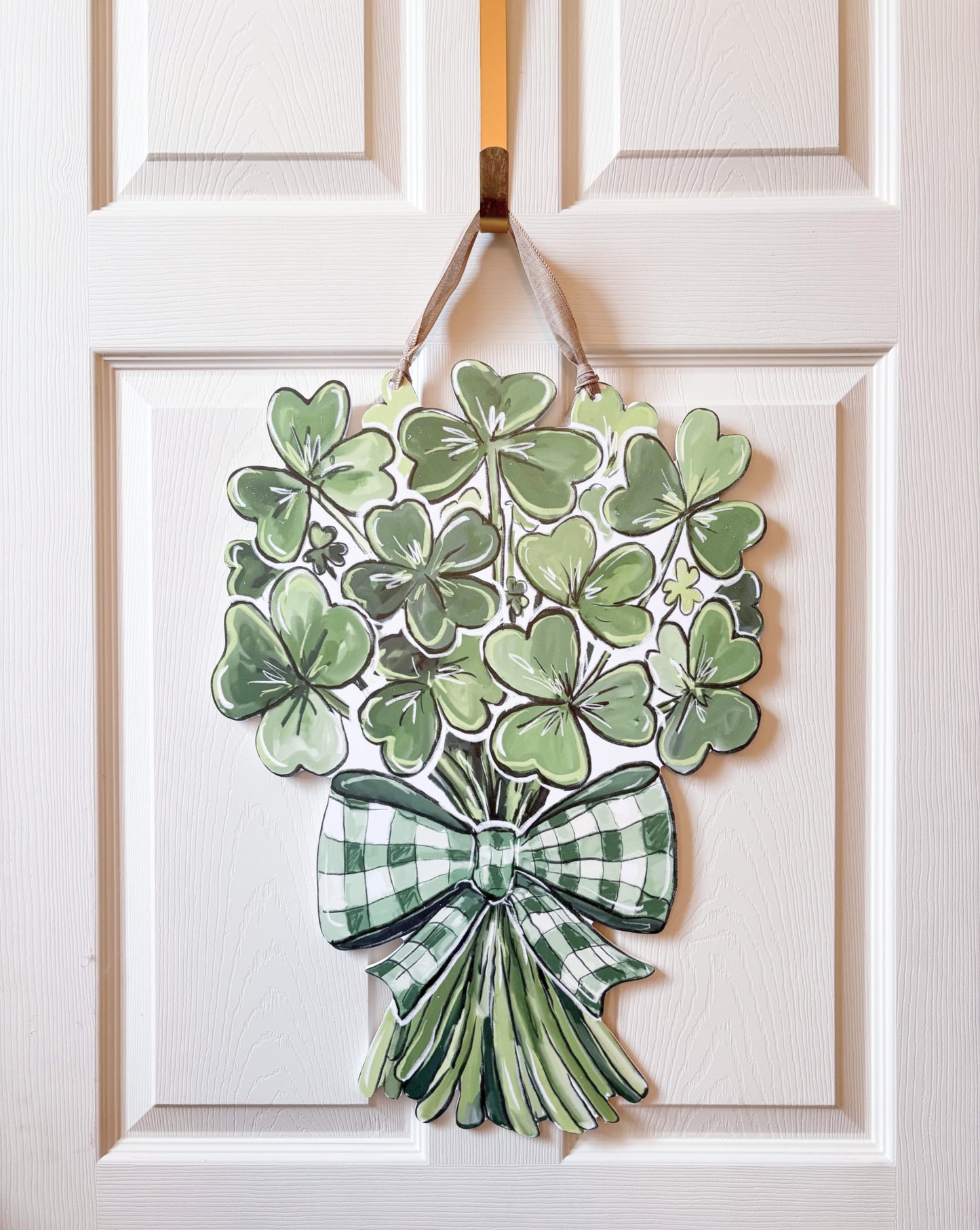 Clover Bouquet Door Hanger - Lucky St. Patrick's Day Decor