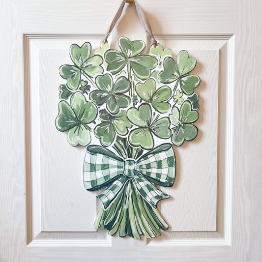 Clover Bouquet Door Hanger - Lucky St. Patrick's Day Decor