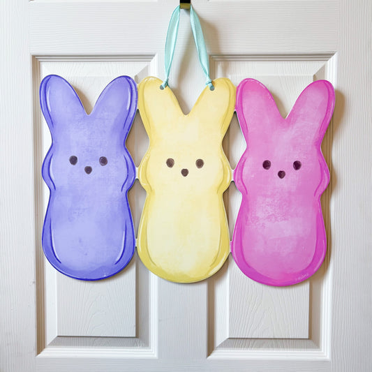 Bunny Treats Door Hanger -Easter Colorful Whimsy Decor