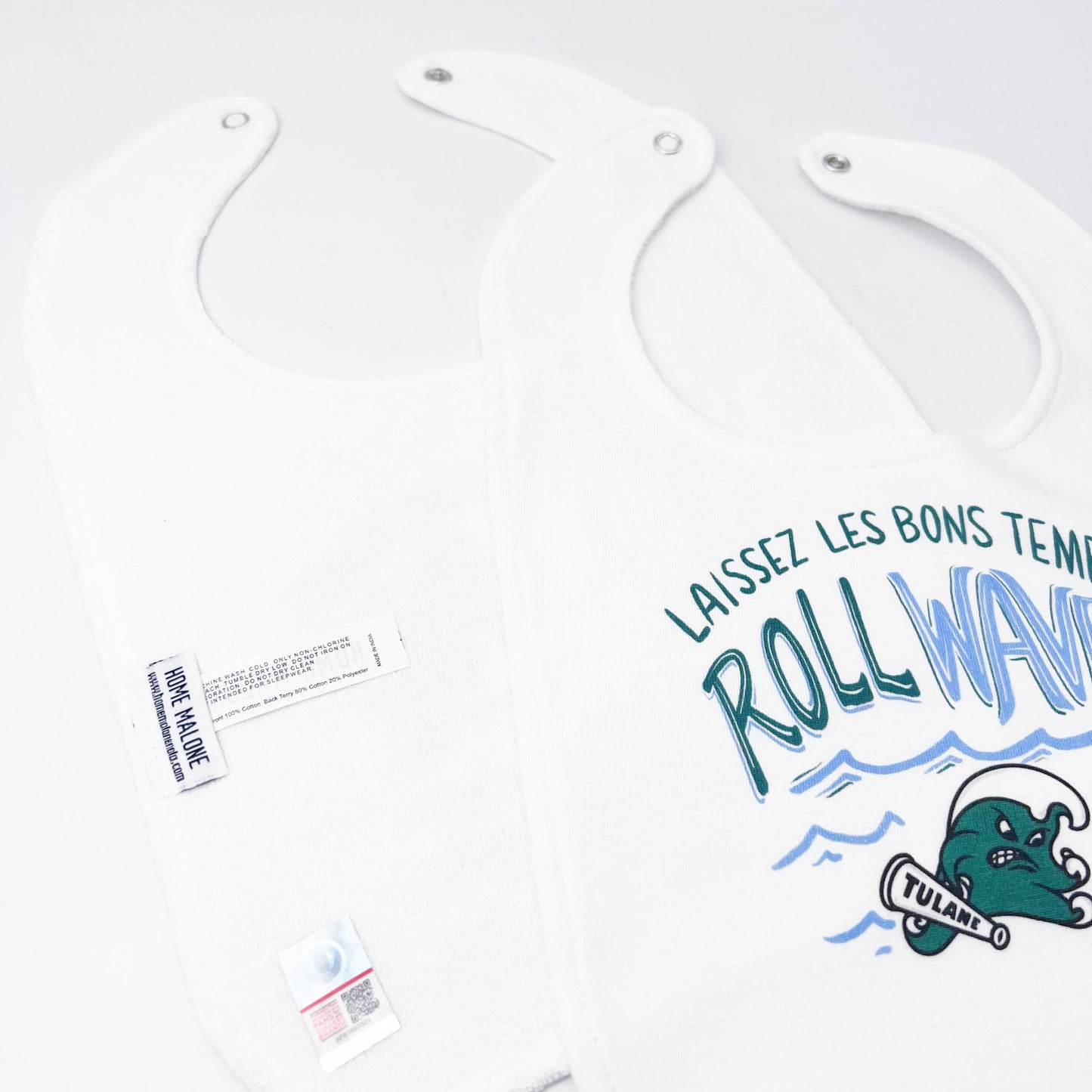 Tulane Roll Wave Baby Bib