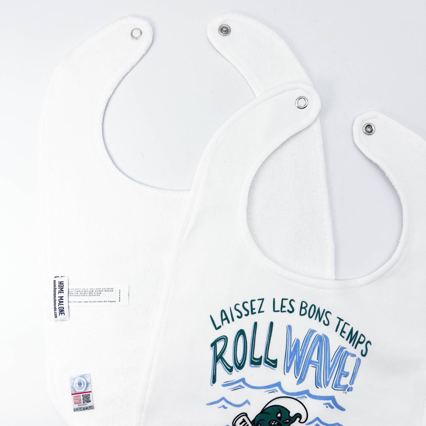Tulane Roll Wave Baby Bib