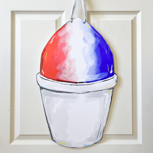 Red White and Blue SnowCone Door Hanger