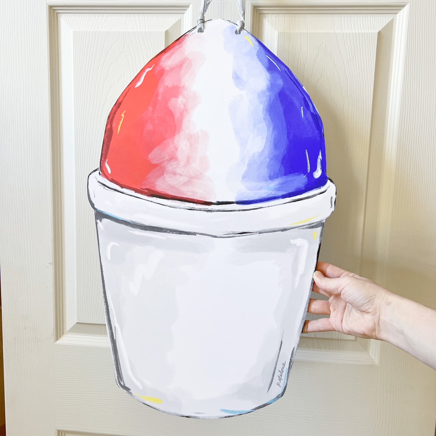 Red White and Blue SnowCone Door Hanger