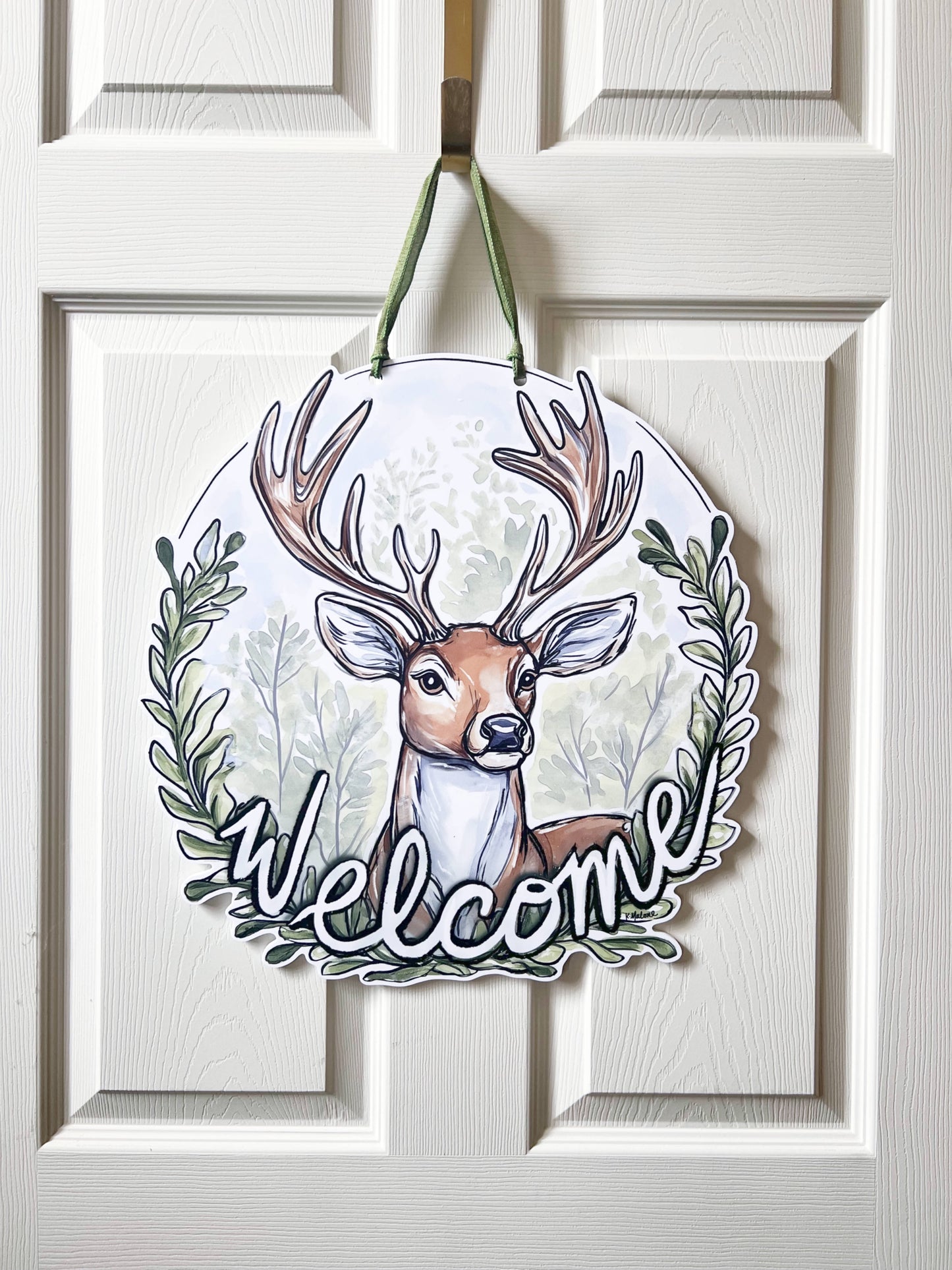 White-Tailed Deer Welcome Door Hanger
