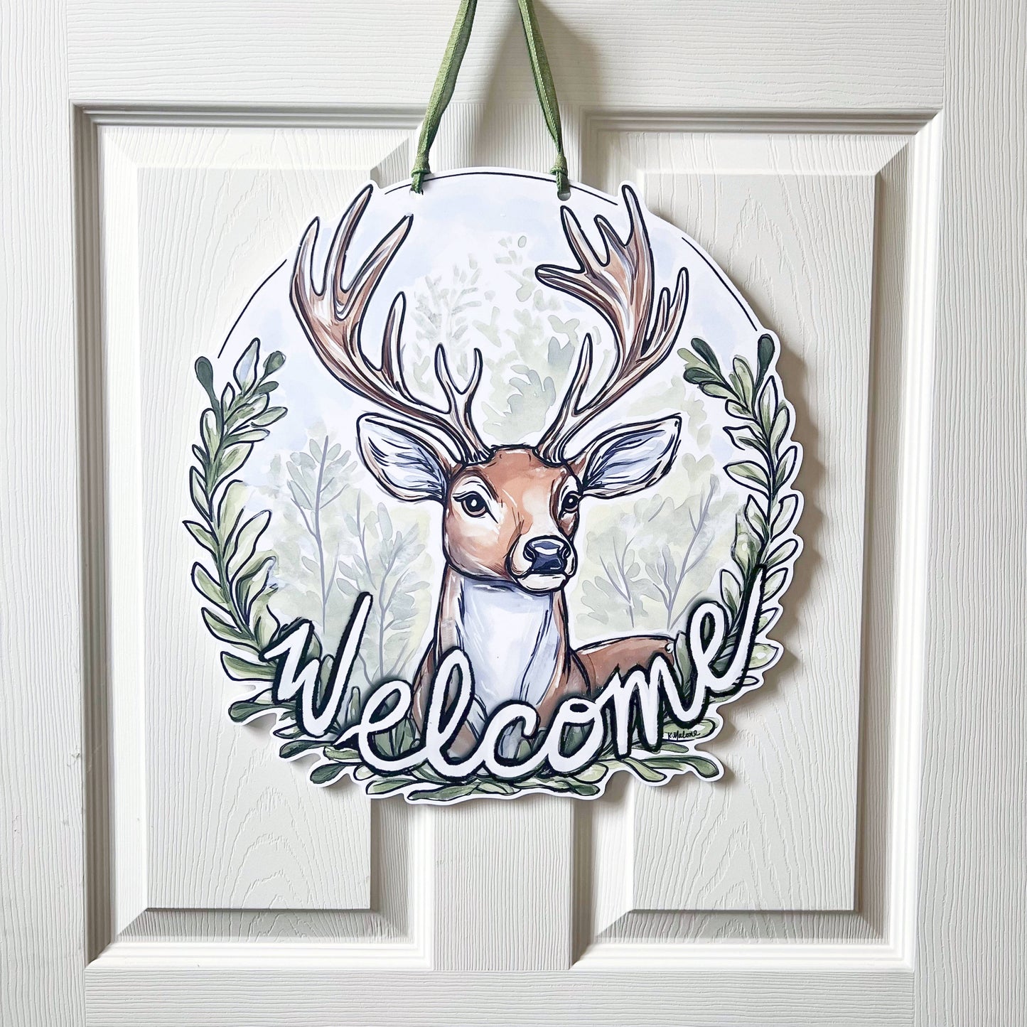 White-Tailed Deer Welcome Door Hanger