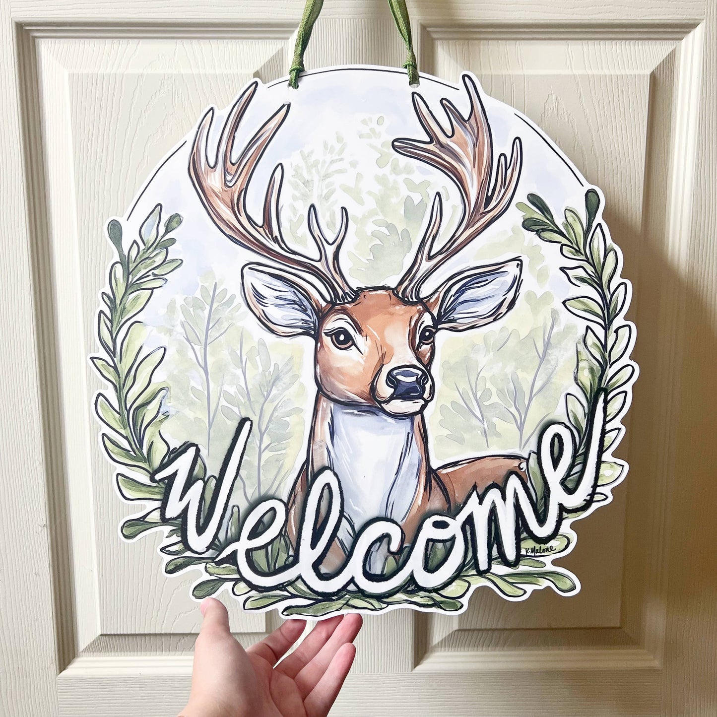 White-Tailed Deer Welcome Door Hanger