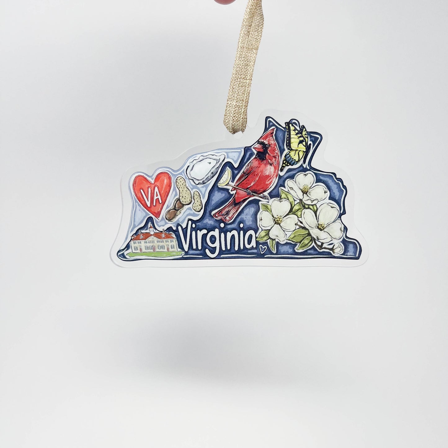 Acrylic Virginia State Favorites Ornament