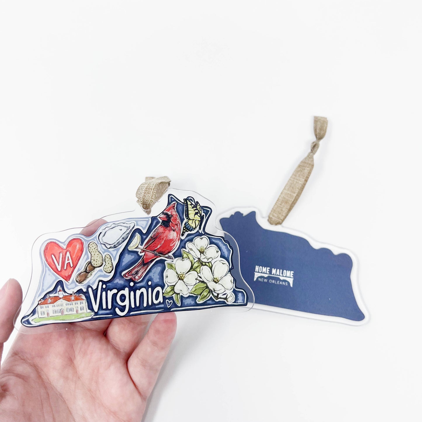 Acrylic Virginia State Favorites Ornament