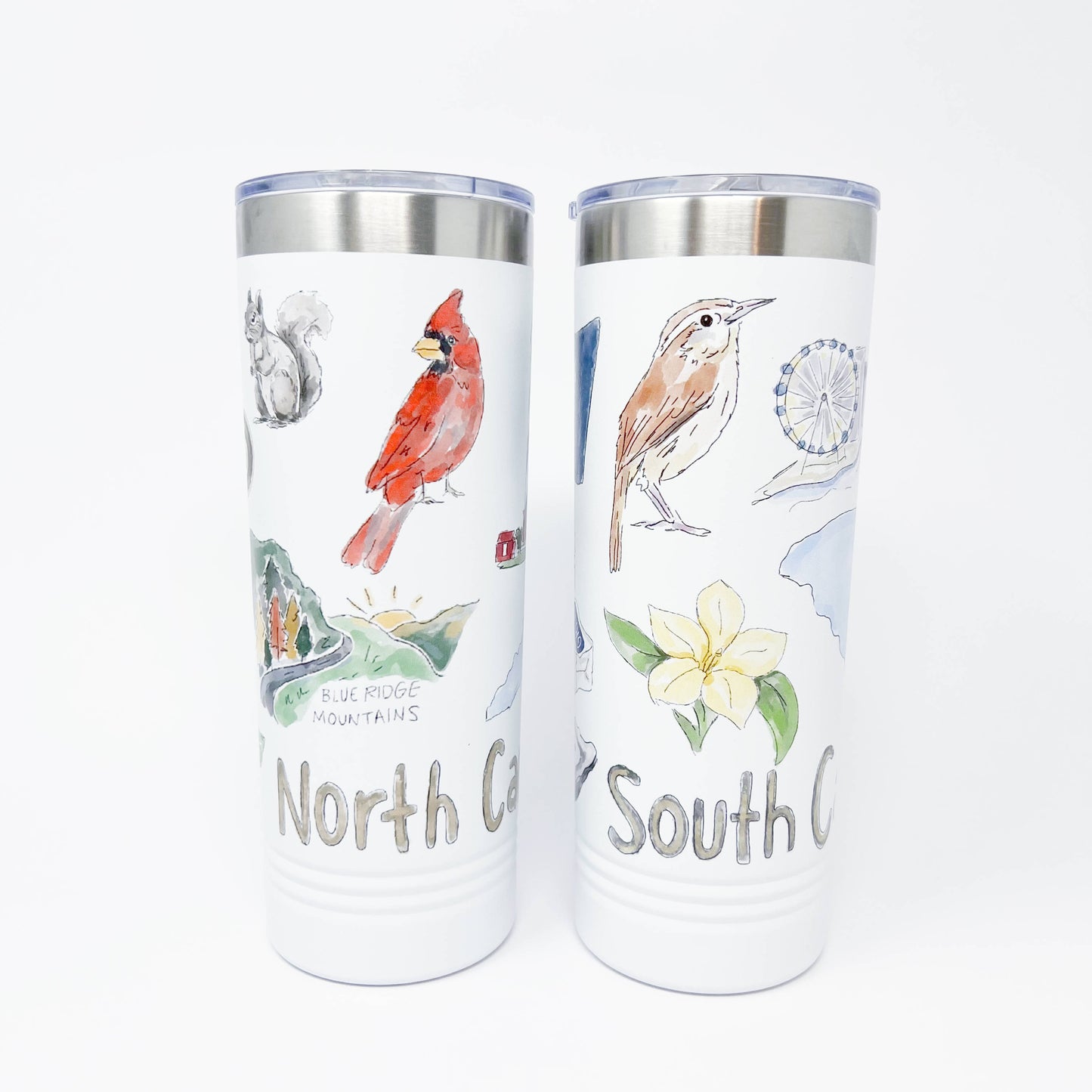 North Carolina Icons Skinny Tumbler 22oz