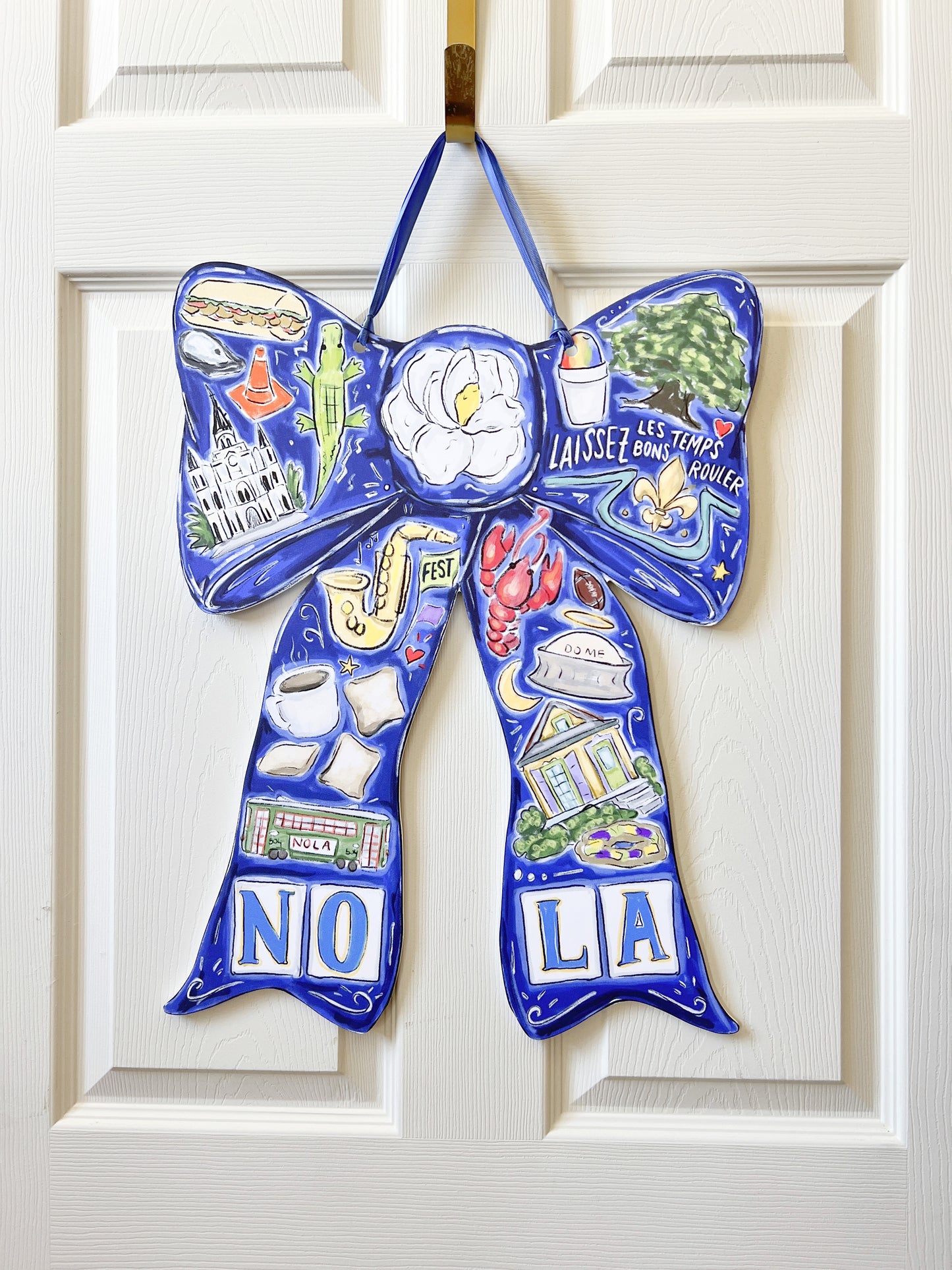 Best Of NOLA Bow Door Hanger - New Orleans Coquette Decor