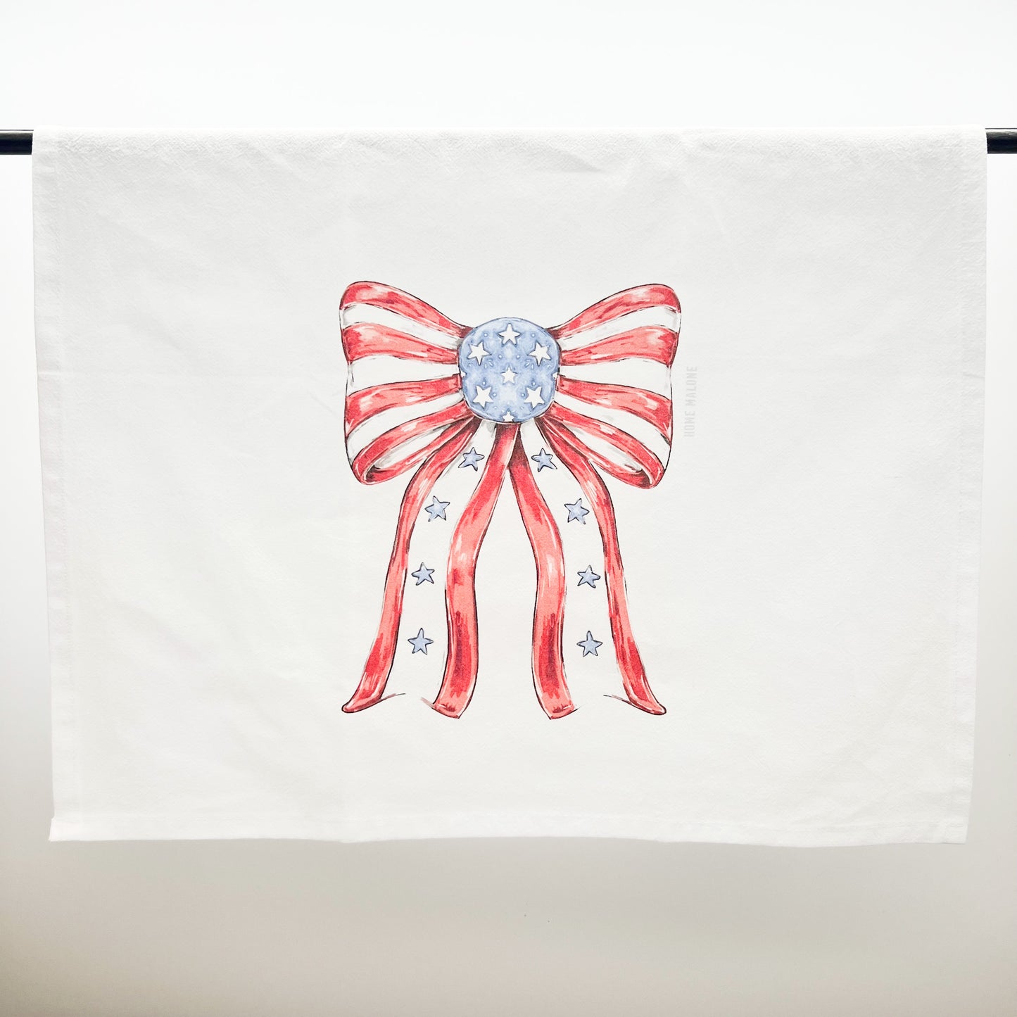 Patriotic Bow Tea Towel-Stars and Stripes July 4th Coquette