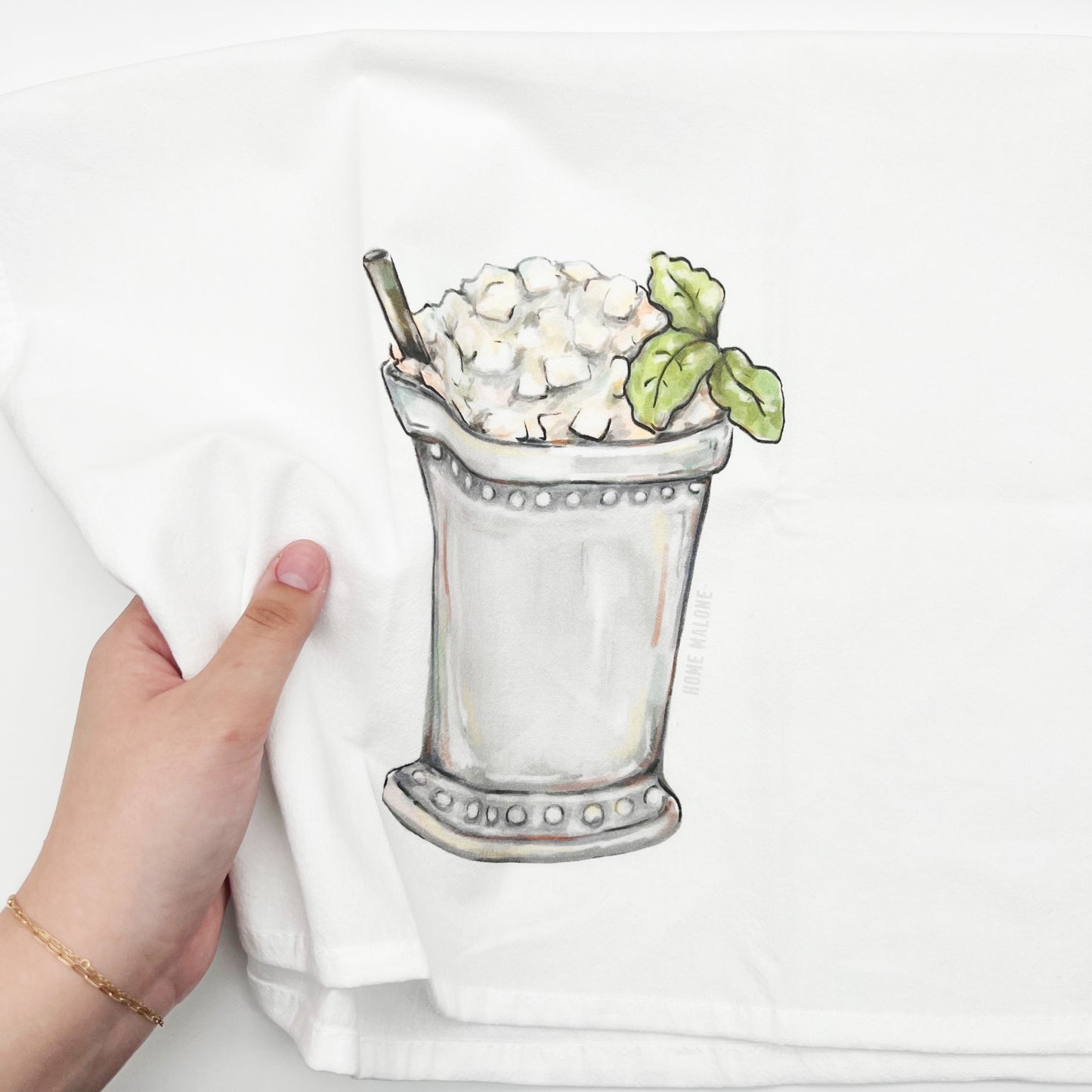 Mint Julep Towel - Derby Summer Cocktail Kitchen Decor