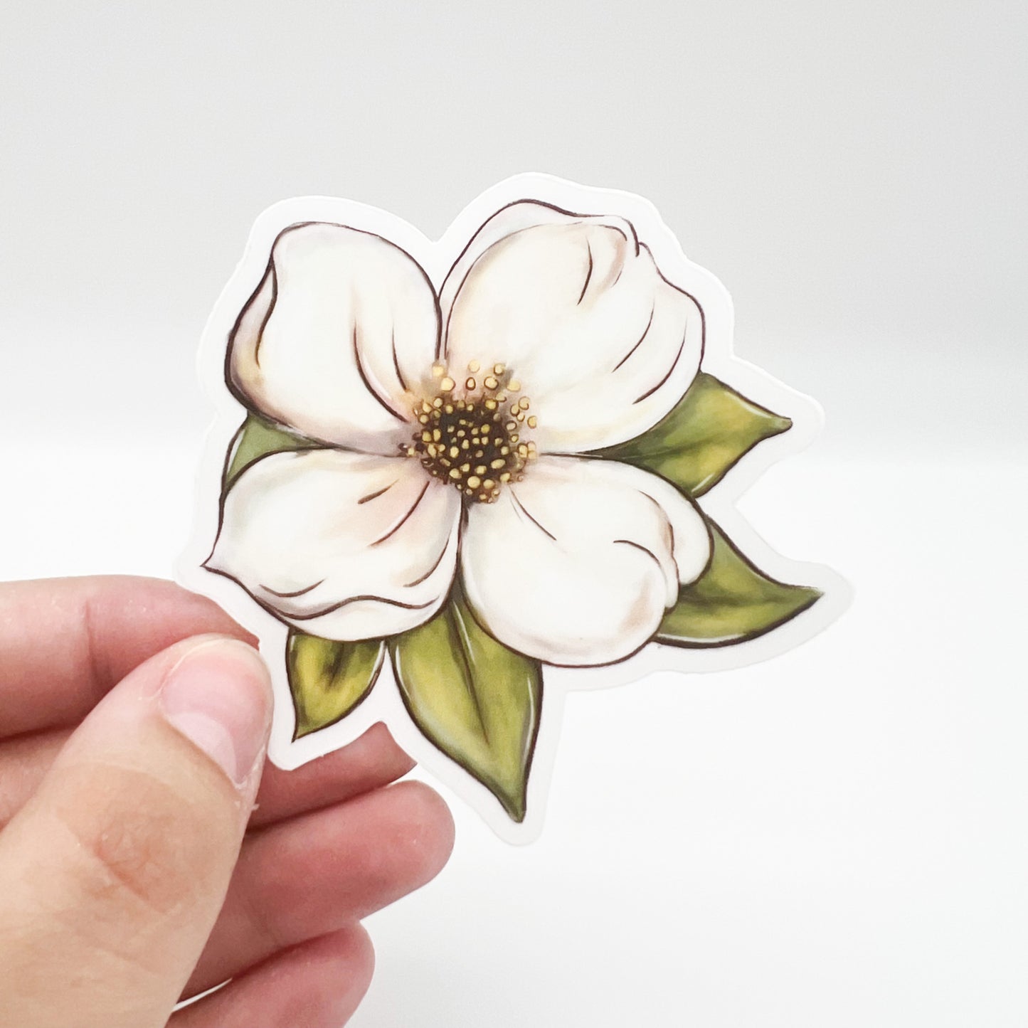 White Dogwood Flower Sticker - Pretty Southern Floral Decal