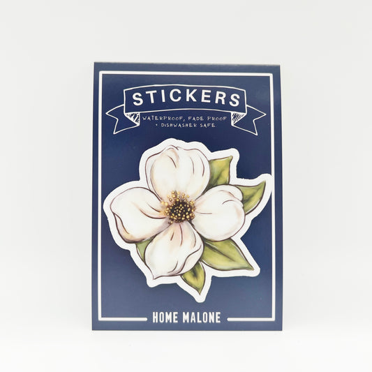 White Dogwood Flower Sticker - Pretty Southern Floral Decal