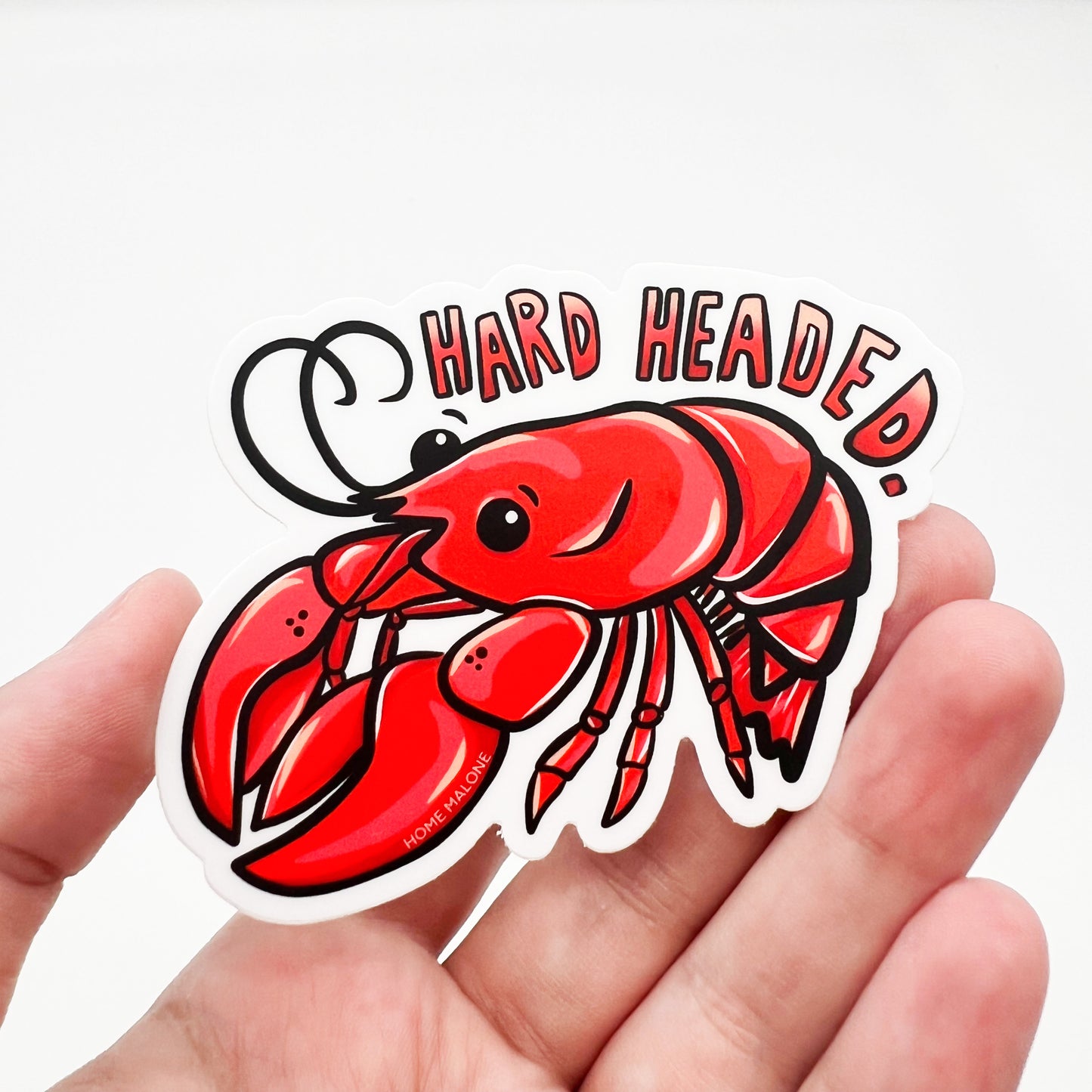 Hard Headed Sticker-Crawfish Funny Cute Laptop Bottle Decal