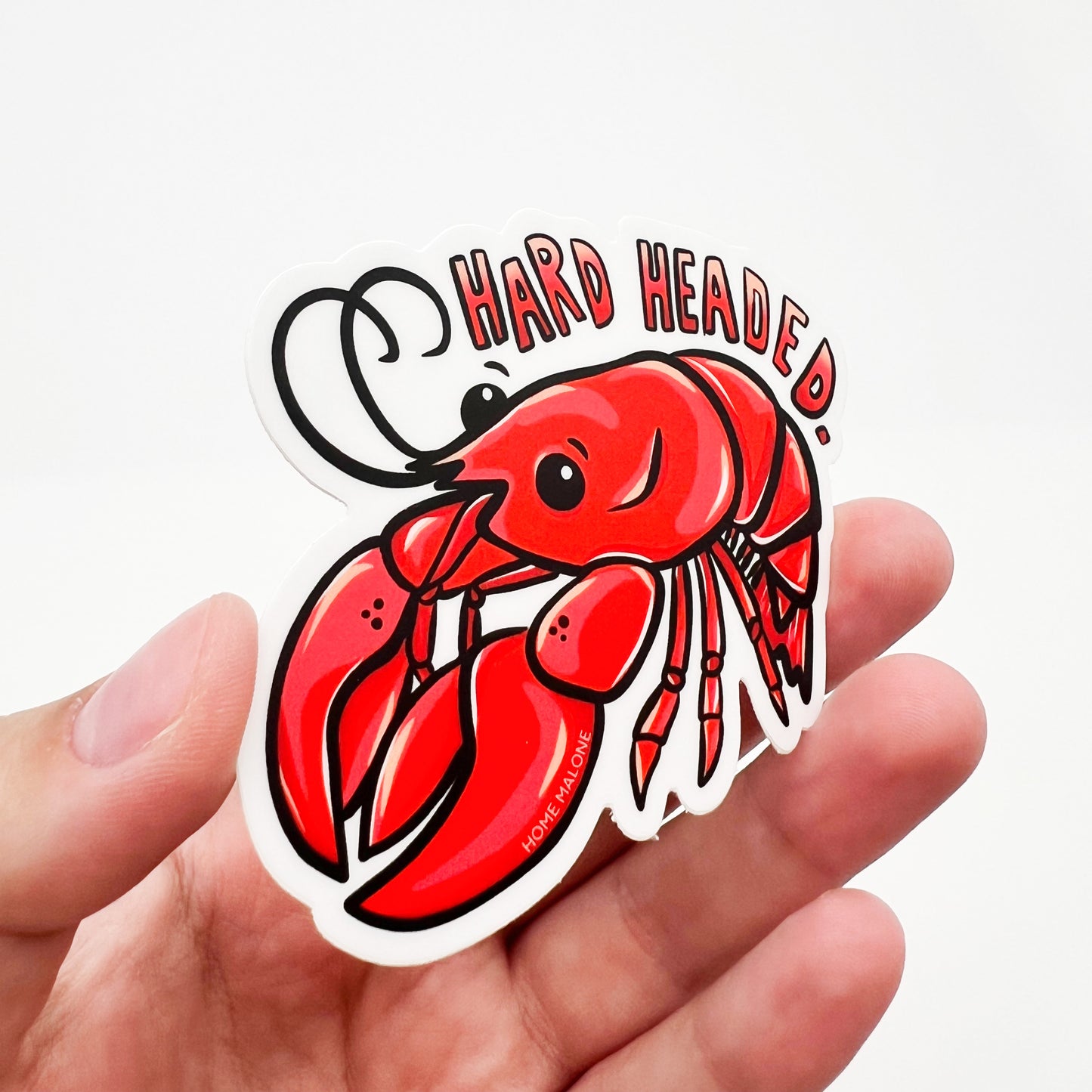 Hard Headed Sticker-Crawfish Funny Cute Laptop Bottle Decal