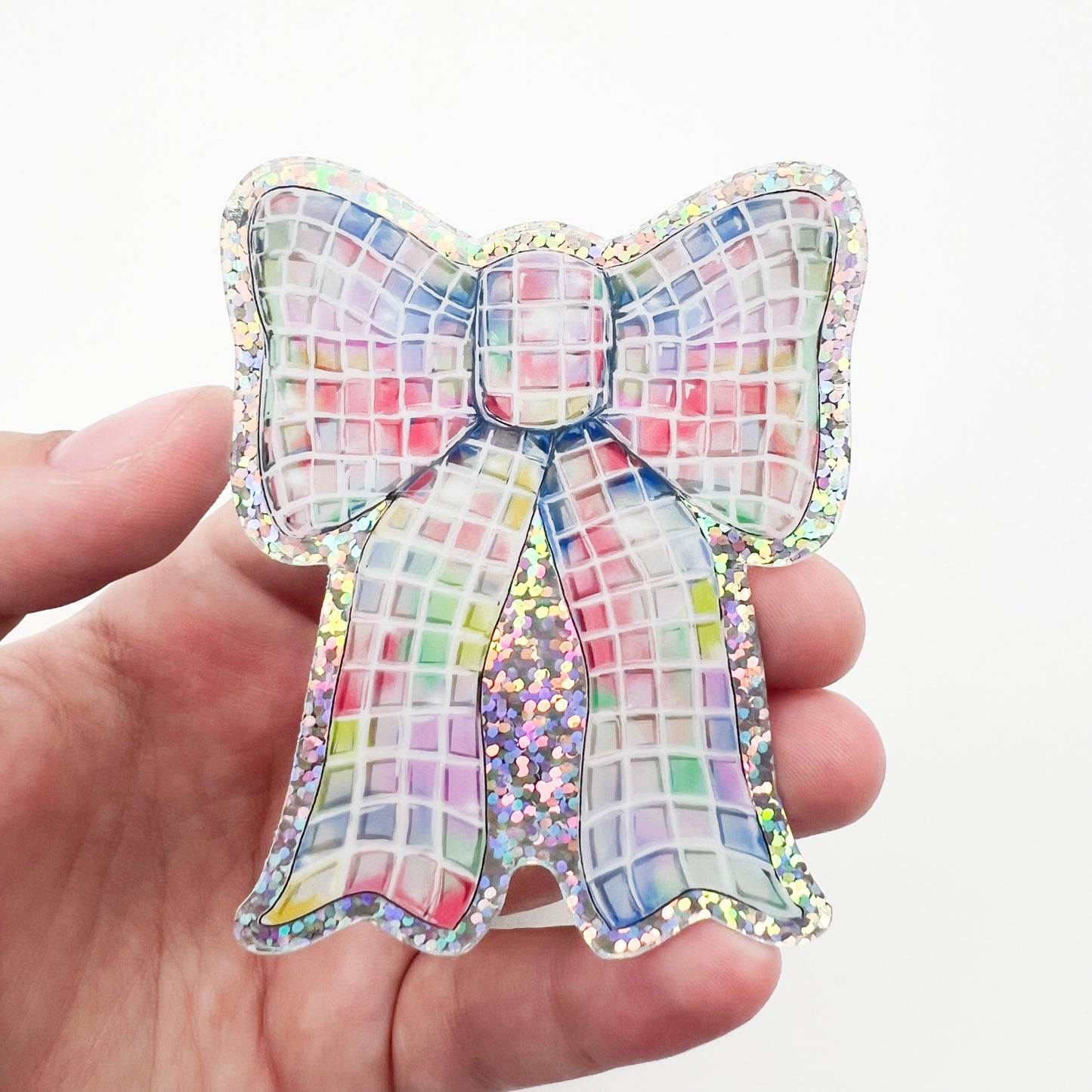 Disco Bow Holographic Sticker - Fun Ribbon Cute Bottle Decal