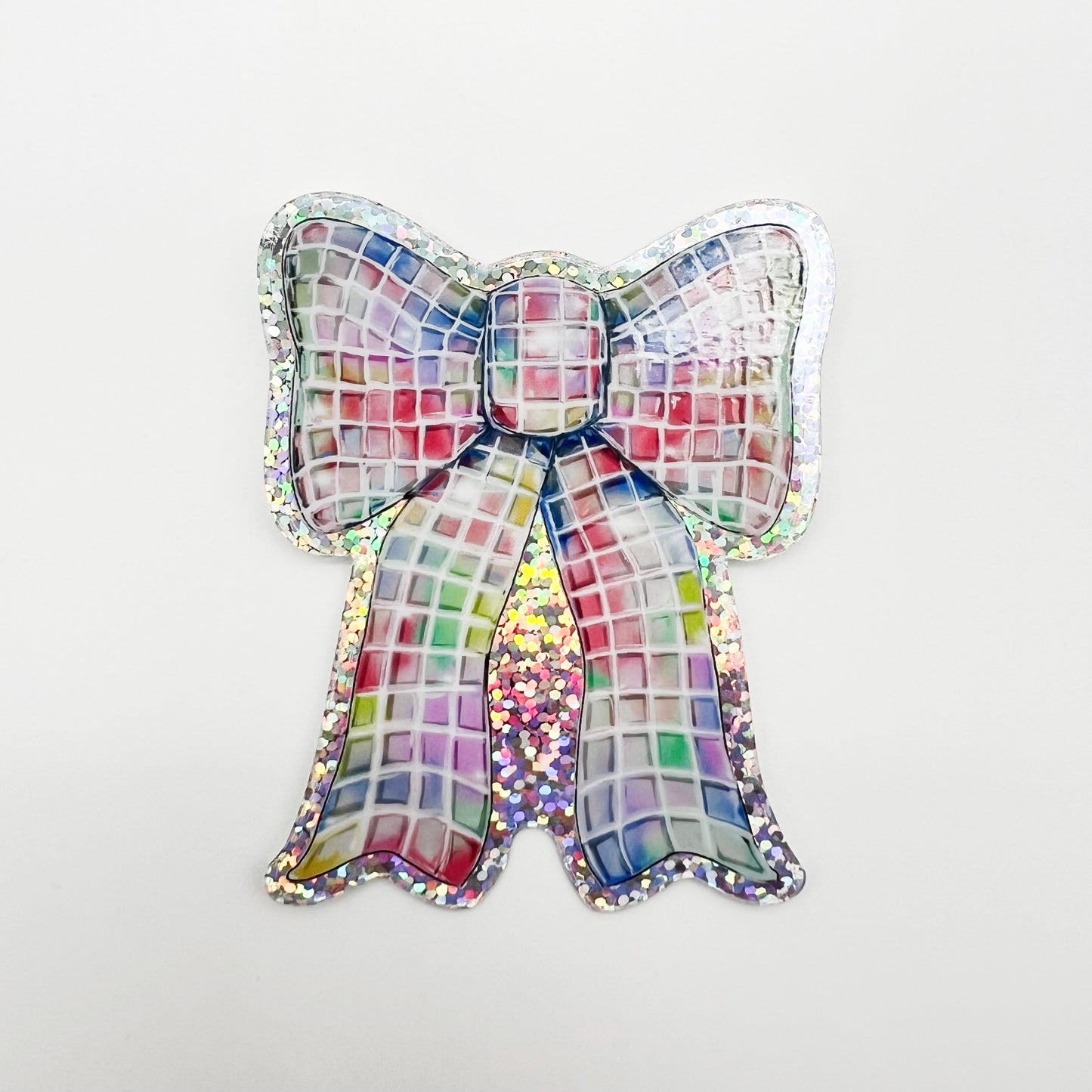 Disco Bow Holographic Sticker - Fun Ribbon Cute Bottle Decal