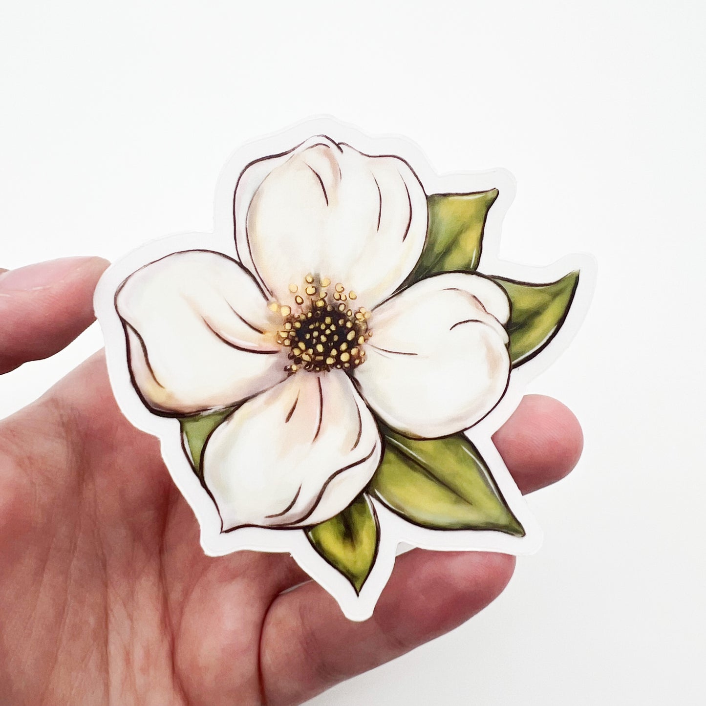 White Dogwood Flower Sticker - Pretty Southern Floral Decal