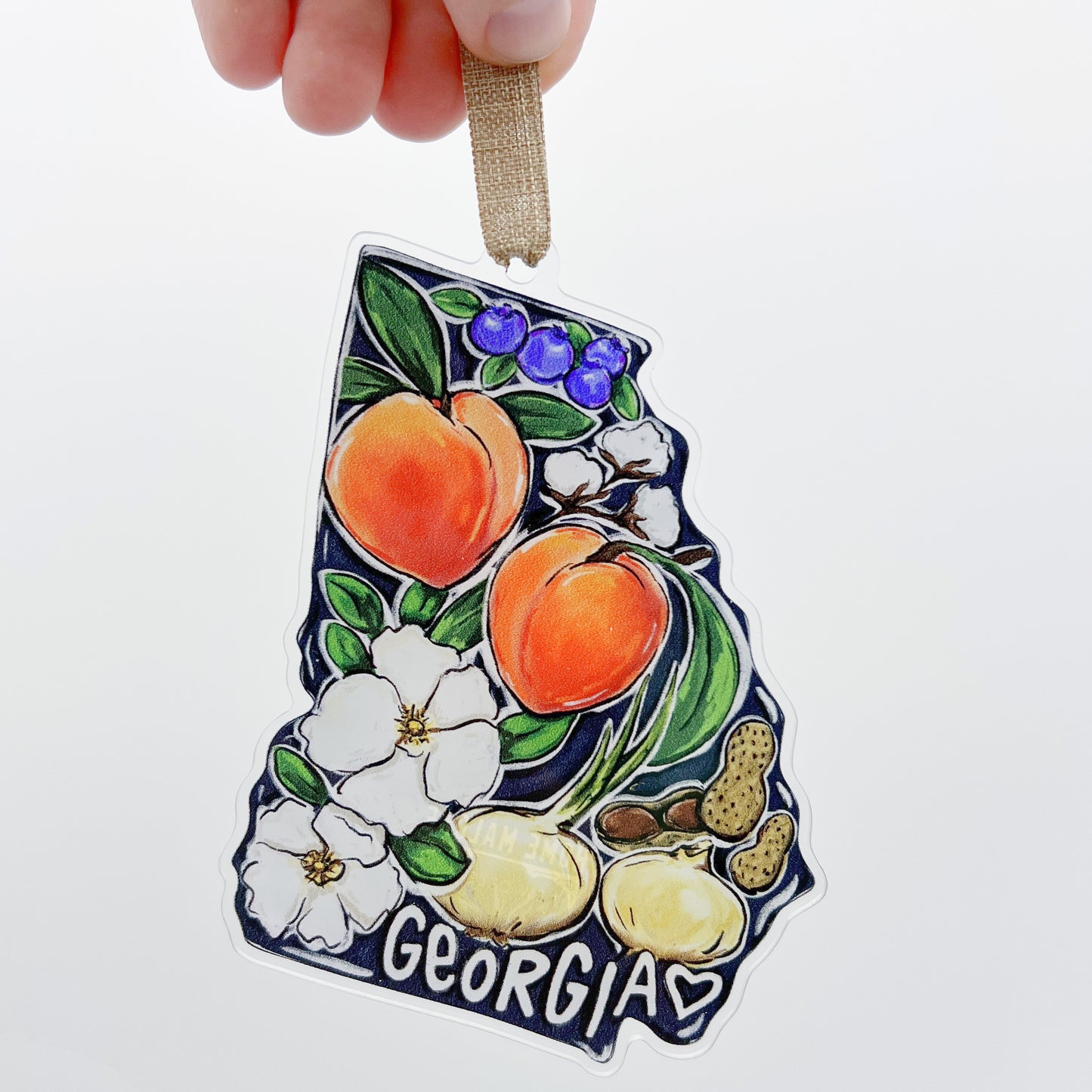 Acrylic Georgia State Favorites Ornament-Christmas Souvenir