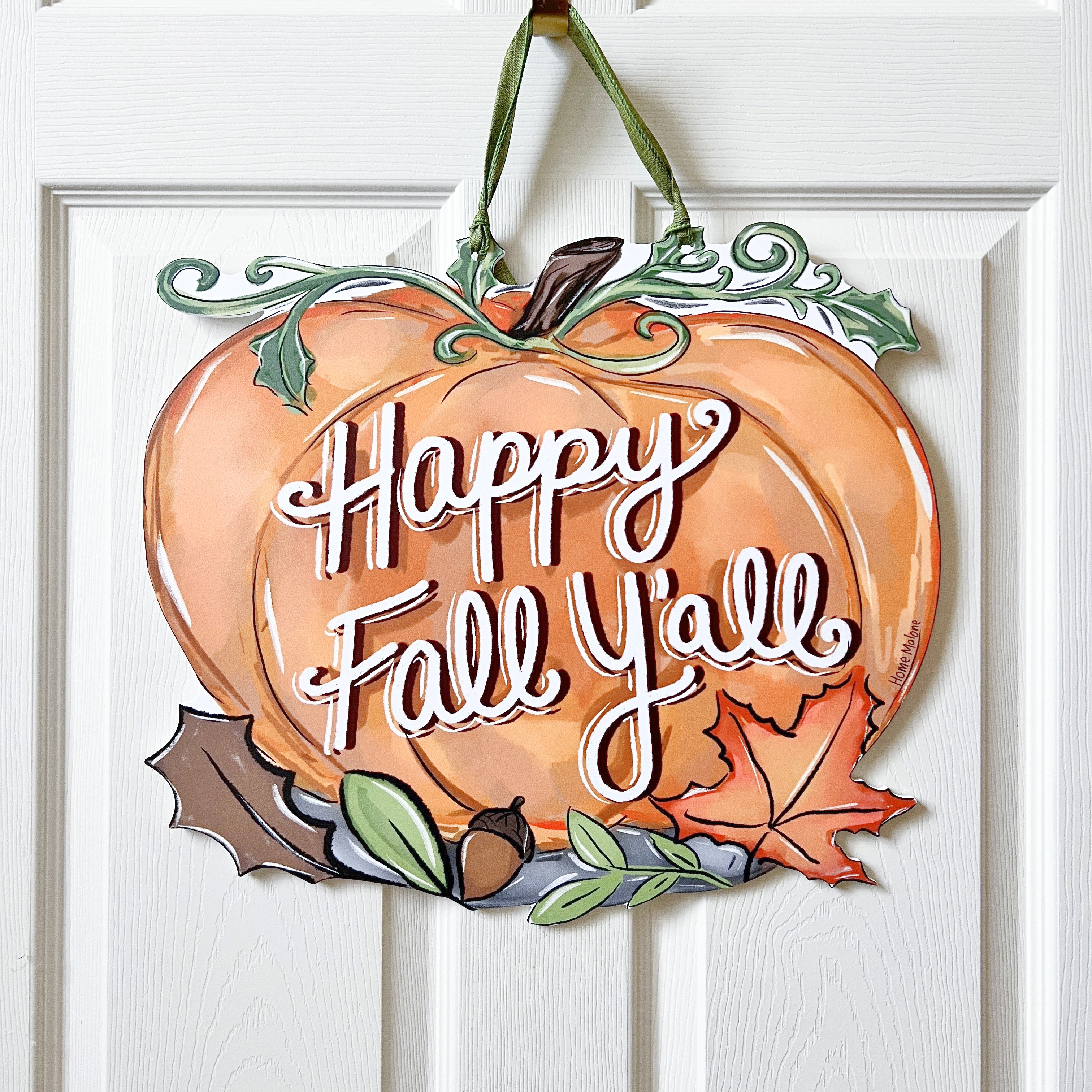 Fall Y'all Pumpkin Door HangerHappy Fall Autumn Halloween Home
