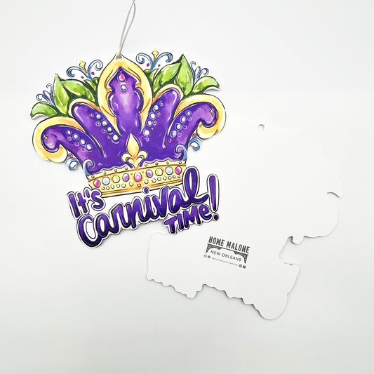 Carnival Time Queen Crown Decornament-Mardi Gras Wreath