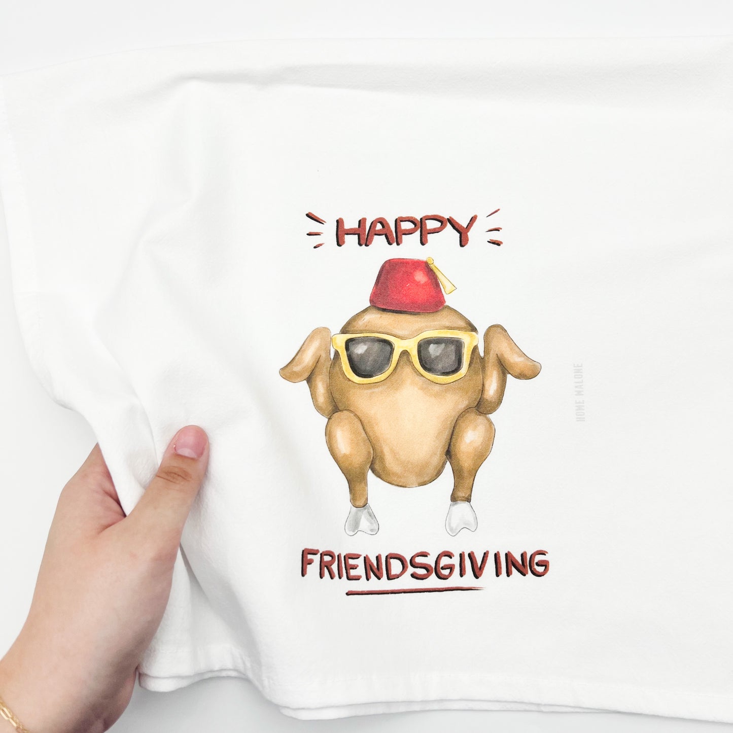 Happy Friendsgiving Turkey Tea Towel Fall Thanksgiving Decor