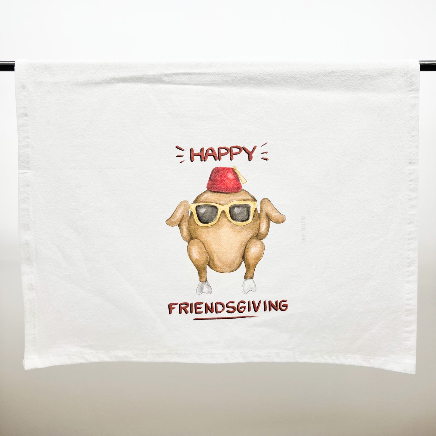 Happy Friendsgiving Turkey Tea Towel Fall Thanksgiving Decor