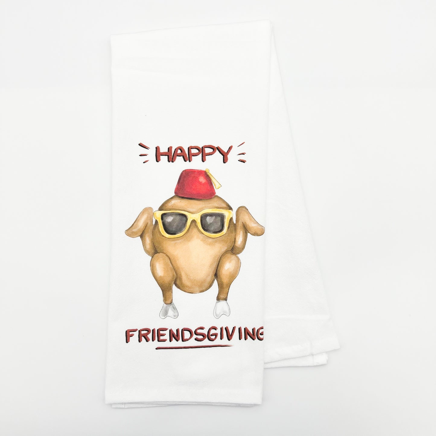 Happy Friendsgiving Turkey Tea Towel Fall Thanksgiving Decor