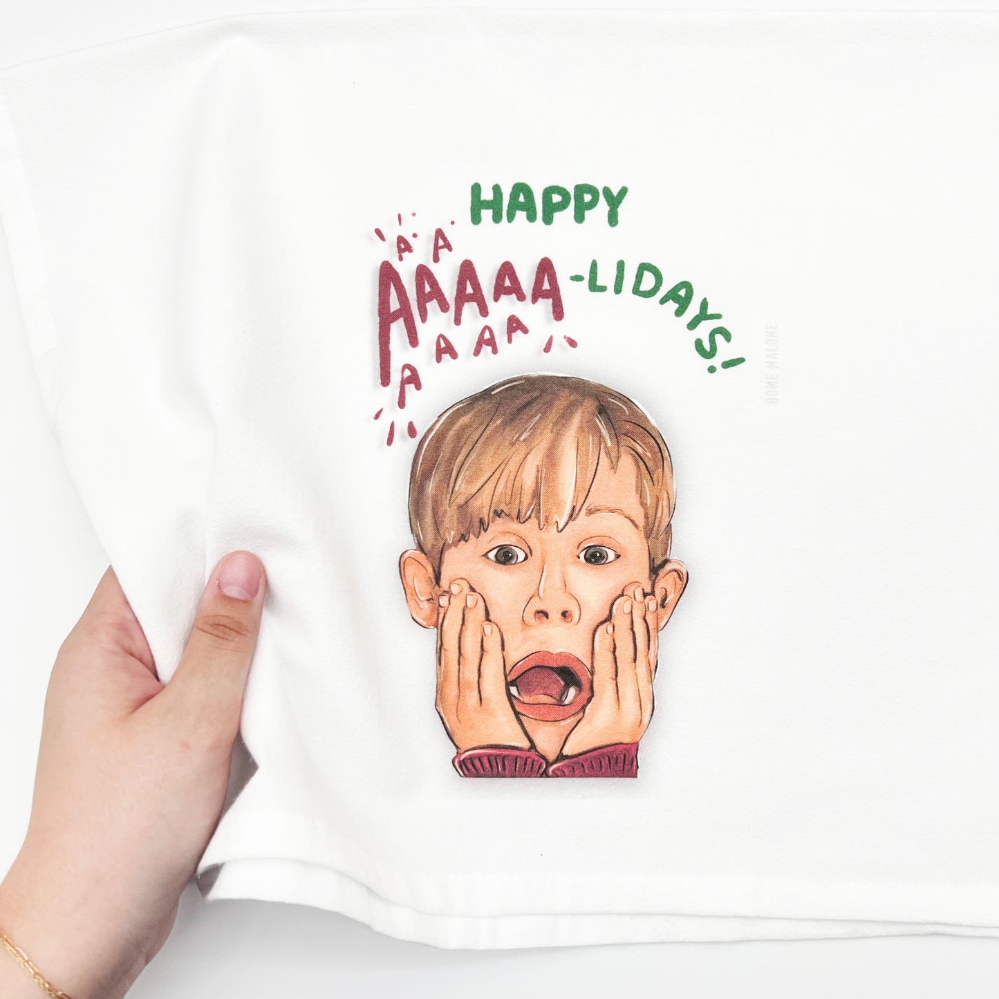 Happy AAA-lidays Tea Towel Holiday Christmas Movie Decor