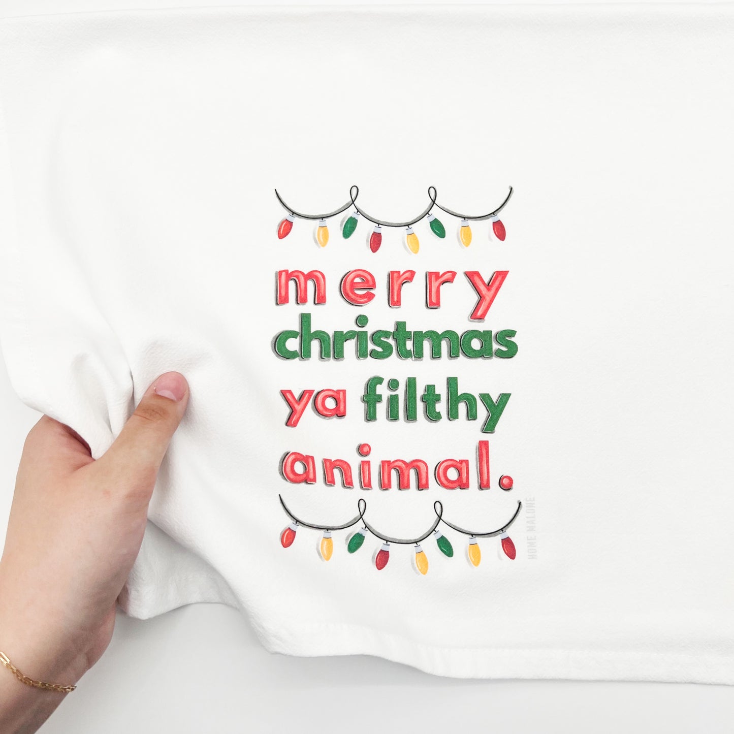 Filthy Animal Tea Towel Christmas Classic Phrase Holiday