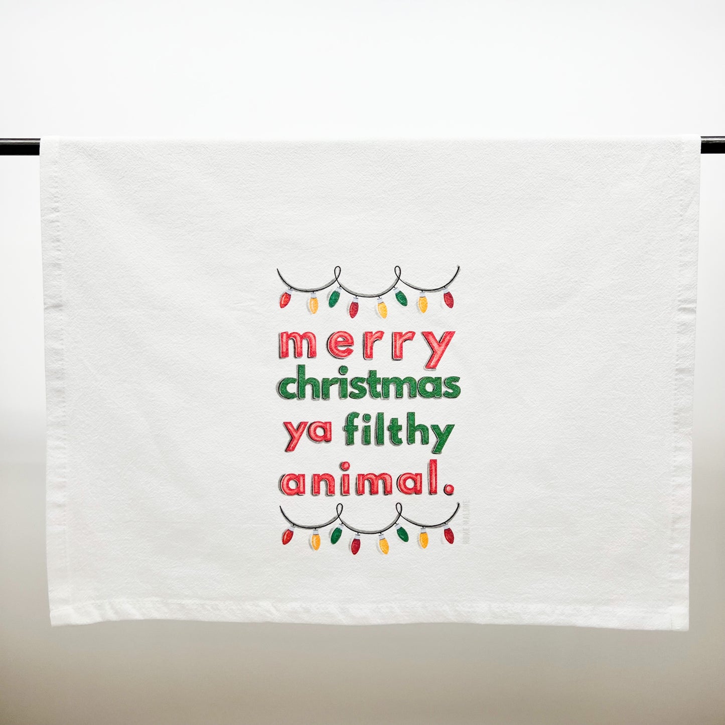 Filthy Animal Tea Towel Christmas Classic Phrase Holiday