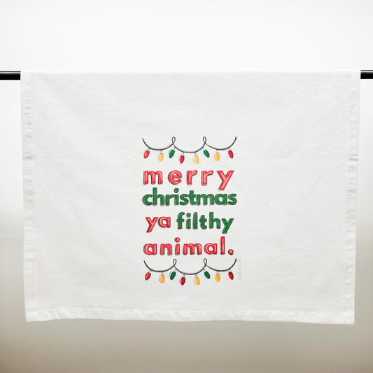 Filthy Animal Tea Towel Christmas Classic Phrase Holiday