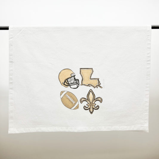 Saints Icons Tea Towel New Orleans Football Decorative