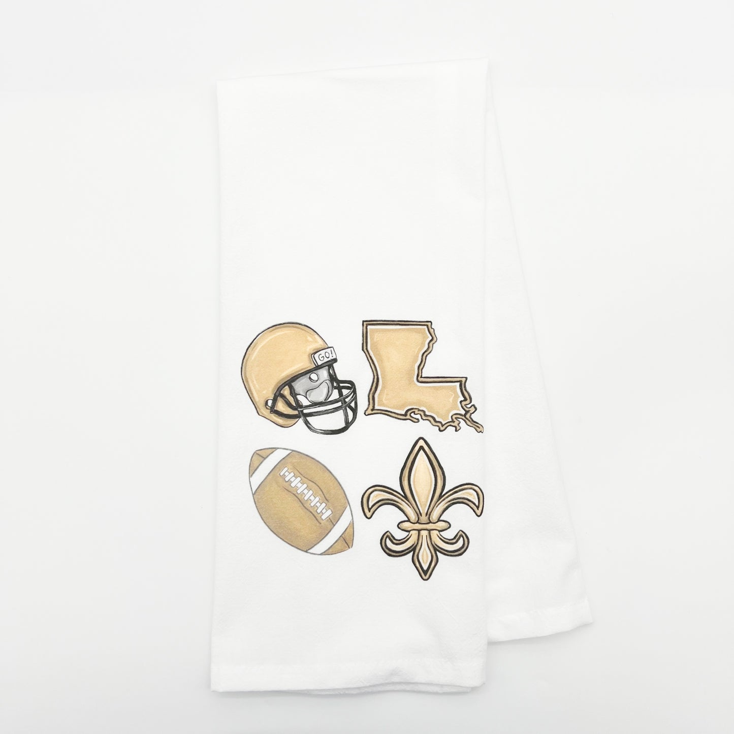 Saints Icons Tea Towel New Orleans Football Decorative