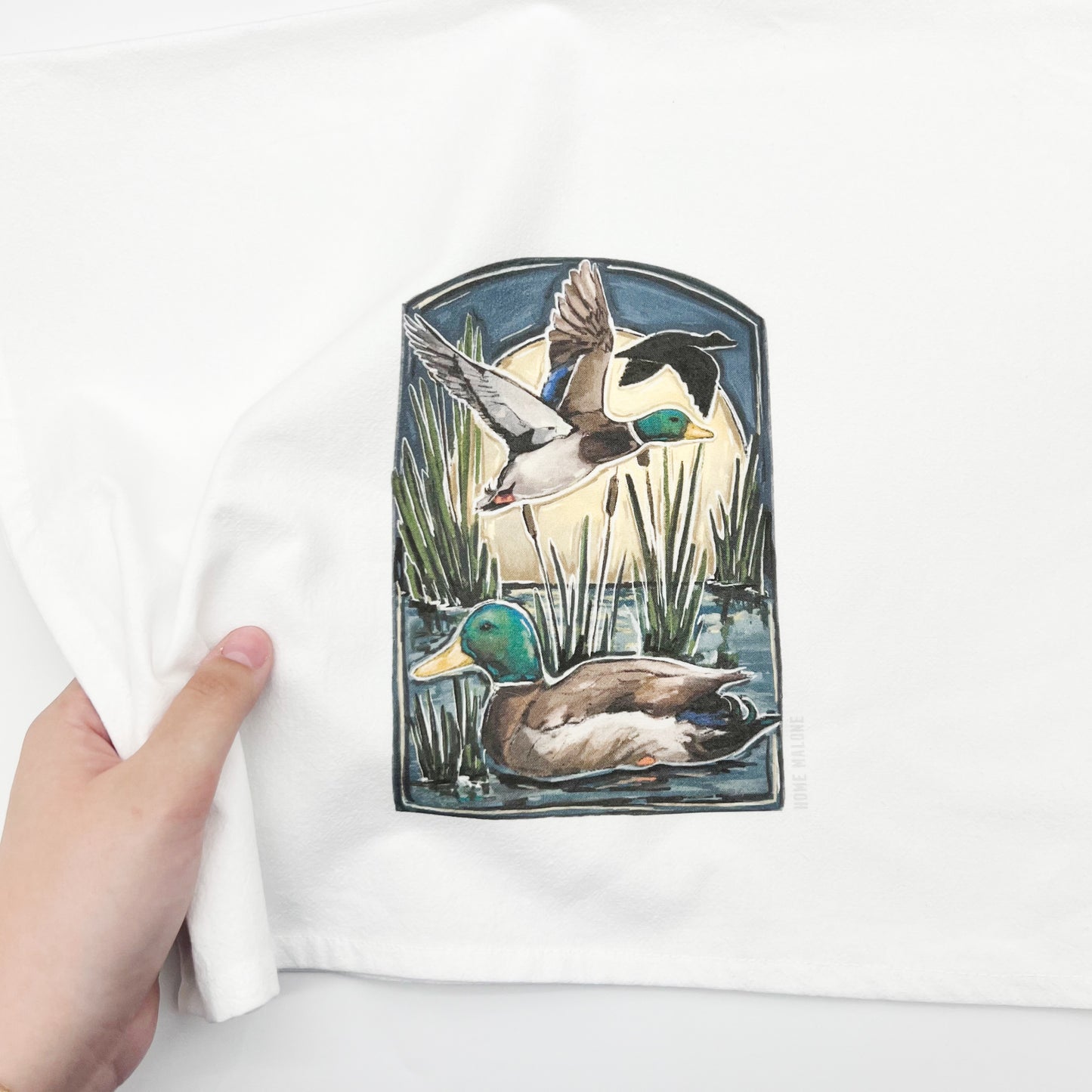 Mallard Ducks Tea Towel Outdoorsy Marshland Decorative