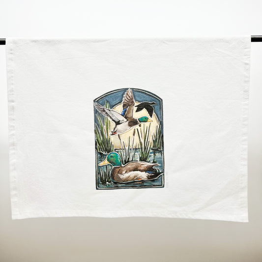 Mallard Ducks Tea Towel Outdoorsy Marshland Decorative