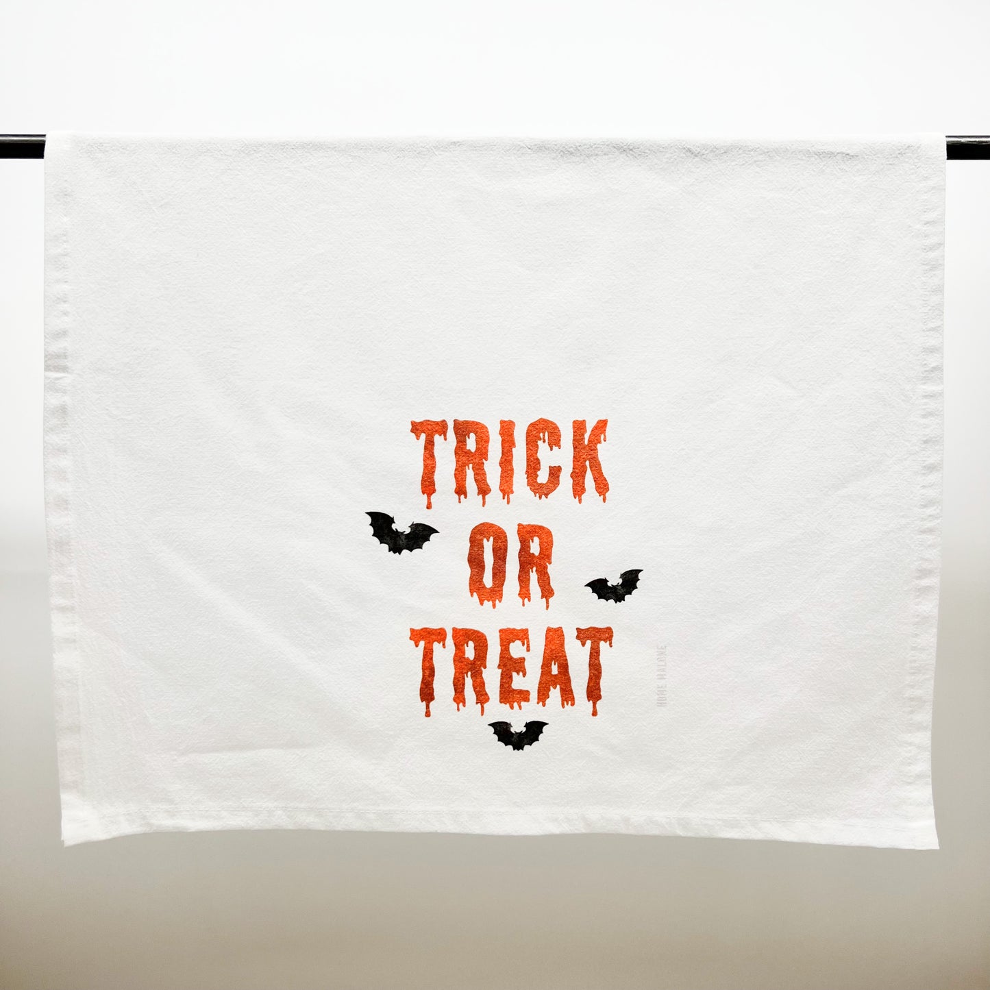 Trick or Treat Tea Towel Spooky Halloween Bats Decor