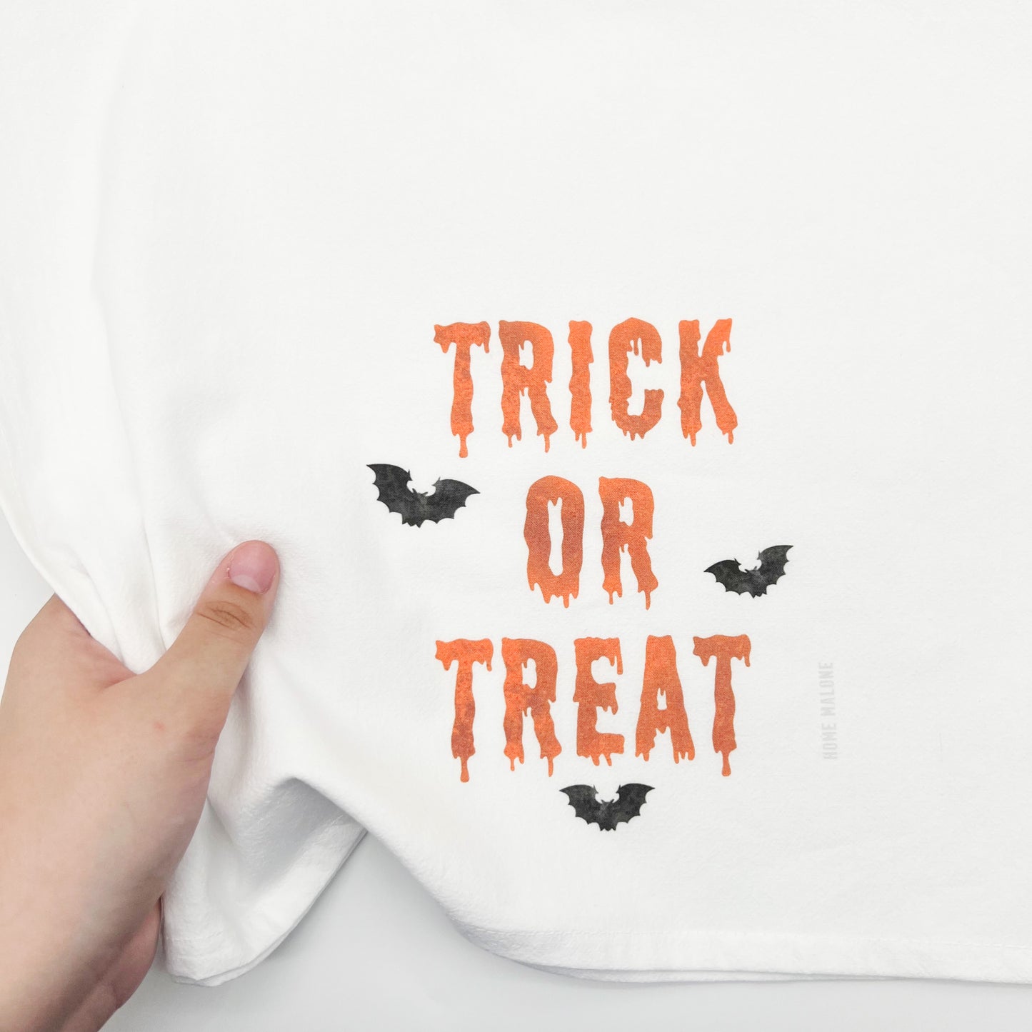 Trick or Treat Tea Towel Spooky Halloween Bats Decor