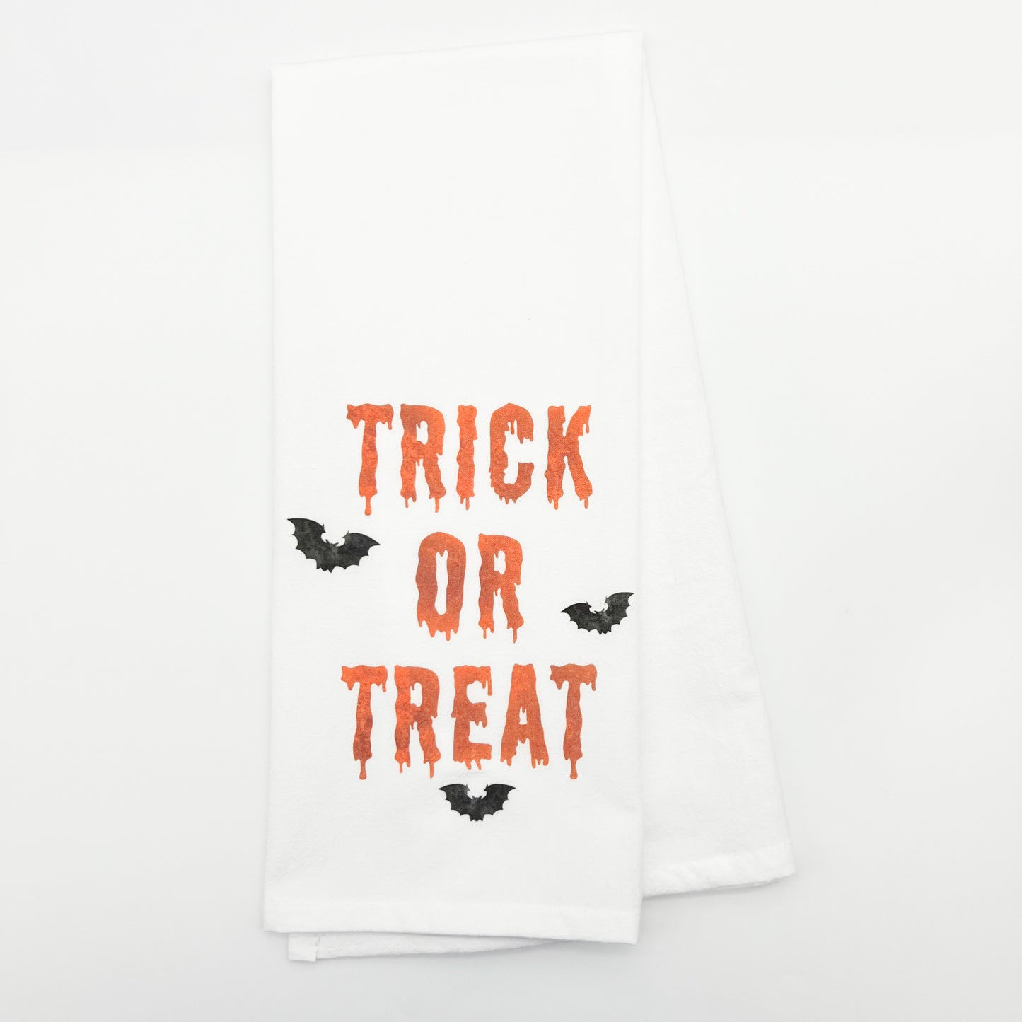 Trick or Treat Tea Towel Spooky Halloween Bats Decor