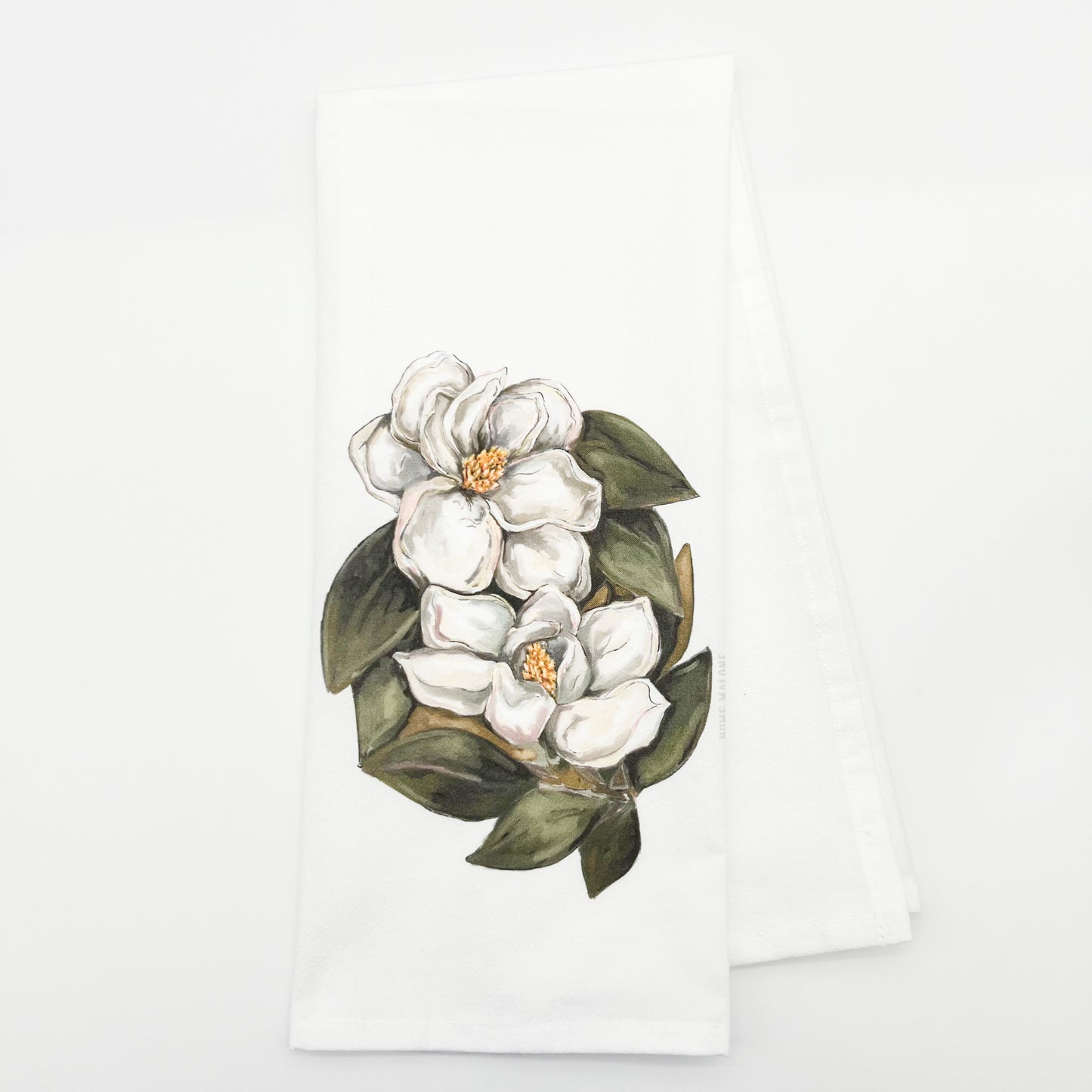 Double Magnolia Tea Towel-Southern Floral Kitchen Decor