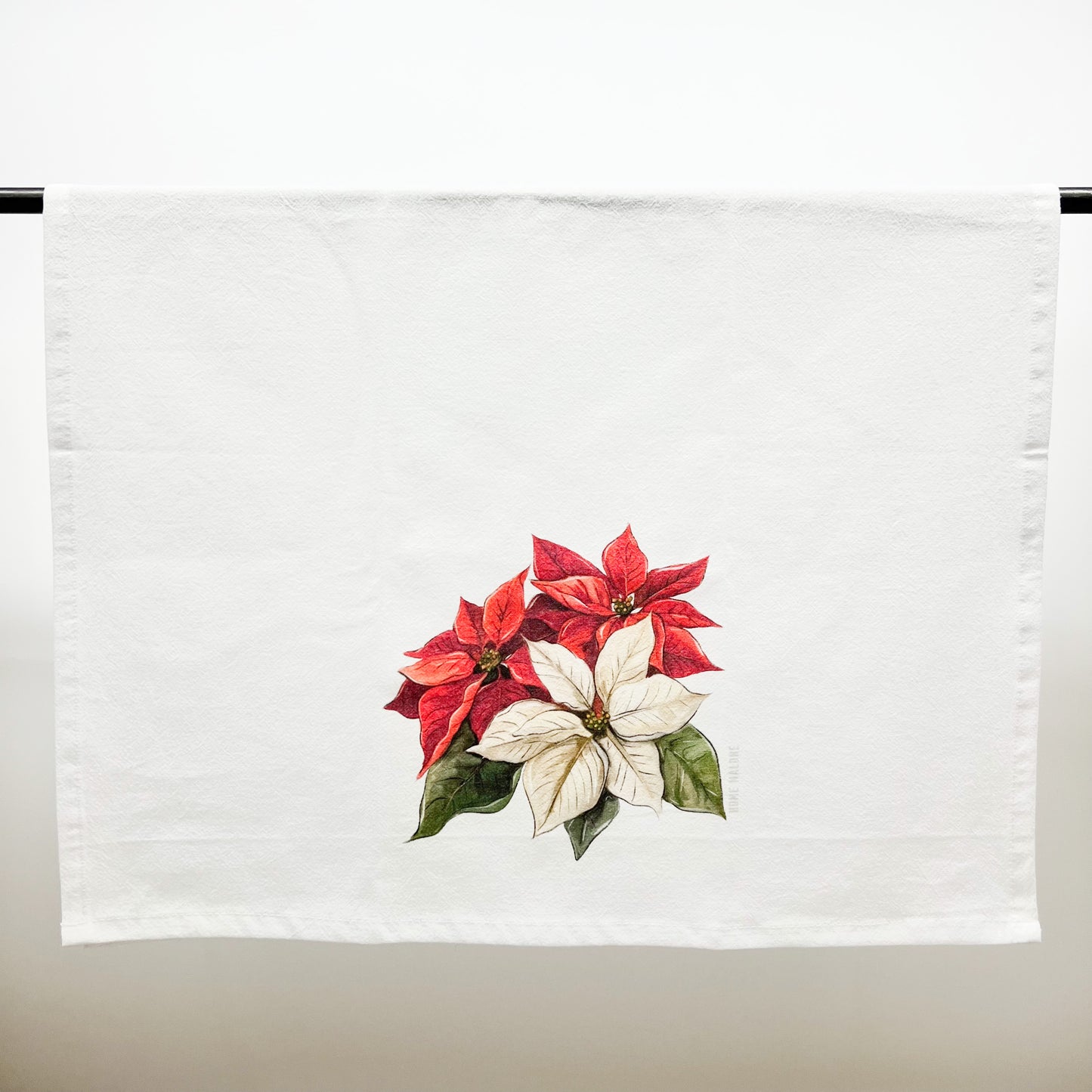 Poinsettias Tea Towel Christmas Holiday Kitchen Decorations