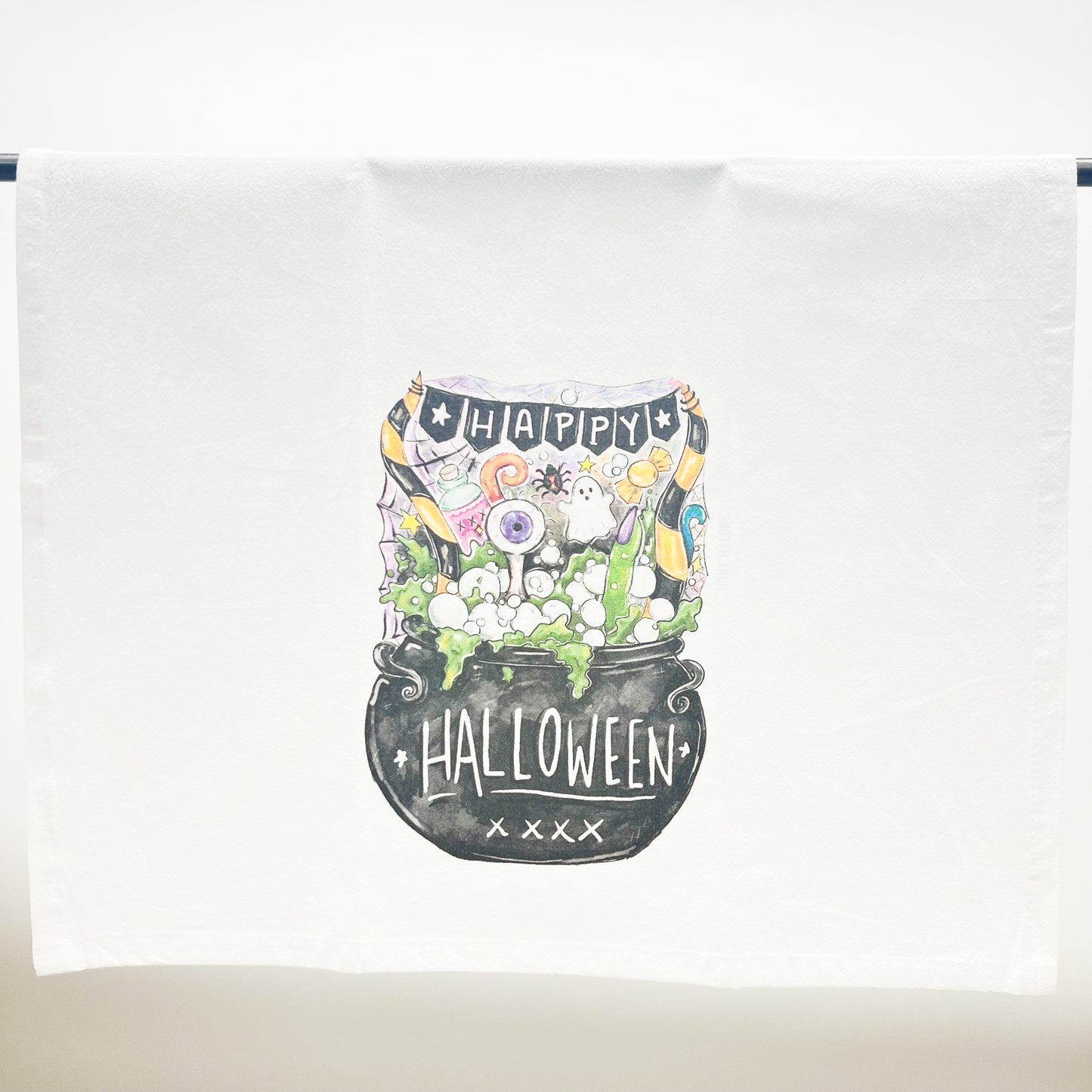 Halloween Cauldron Tea Towel